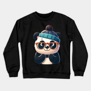 Cute Panda Wearing glasses Crewneck Sweatshirt